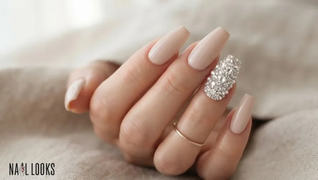 Nude Coffin With Crystal Cluster