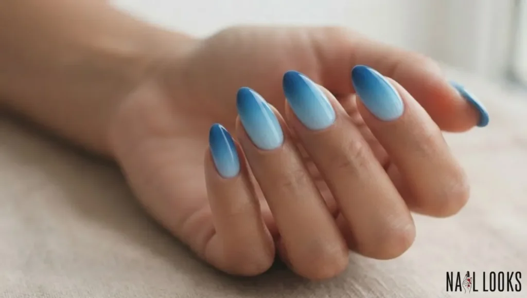 Ocean Blue Ombre Nails