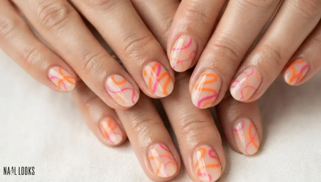 Orange and Pink Squiggles