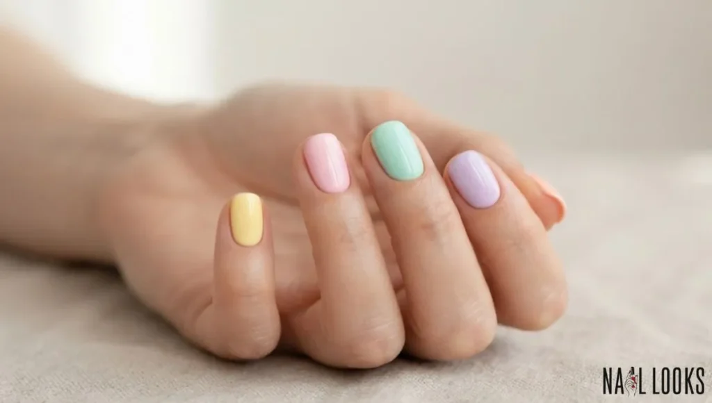 Pastel Rainbow Nails