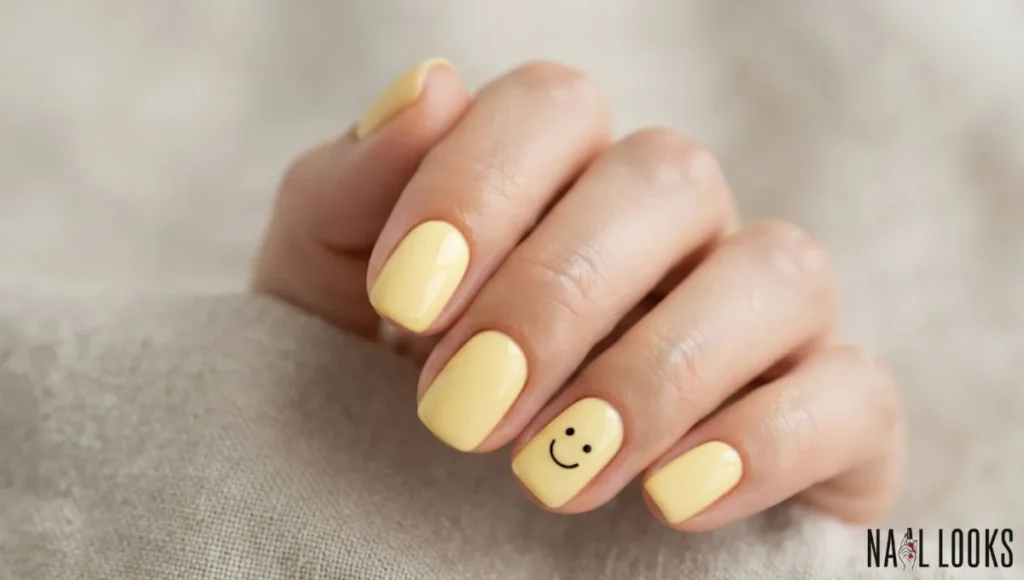 Pastel Yellow with Smiley Faces