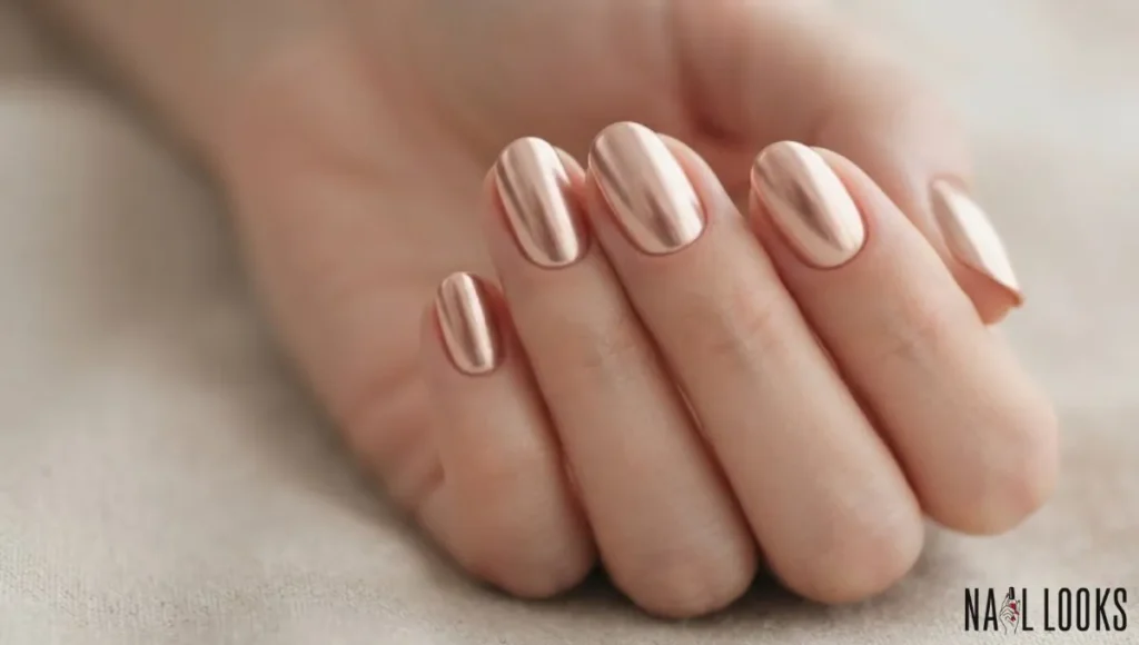 Rose Gold Chrome Nails