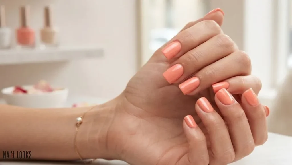 Short Duck Nails in Coral