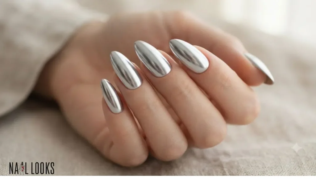 Silver Chrome Nails