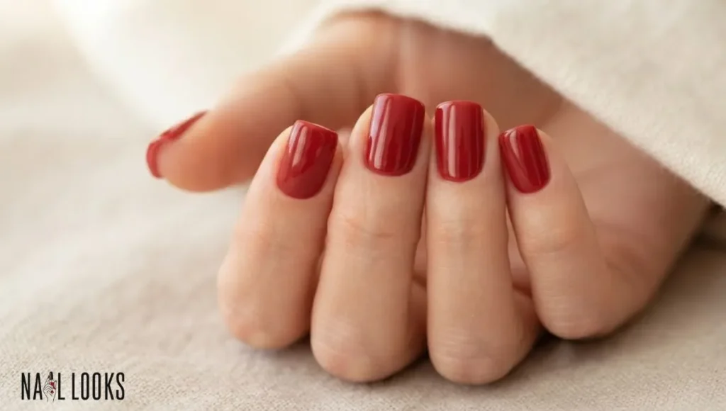 Simple Maple Red Nails