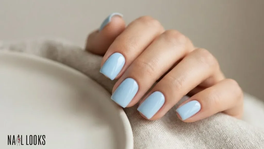 Sky Blue Nails - Simple and Clean