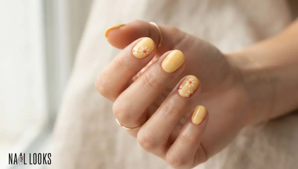 Soft Yellow With Simple Floral Details