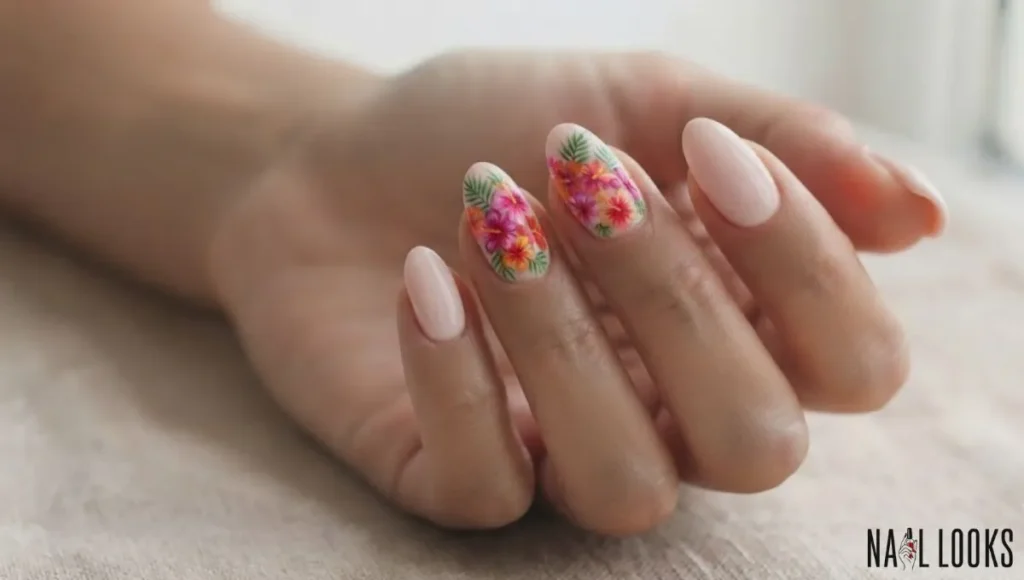 Tropical Floral Nails