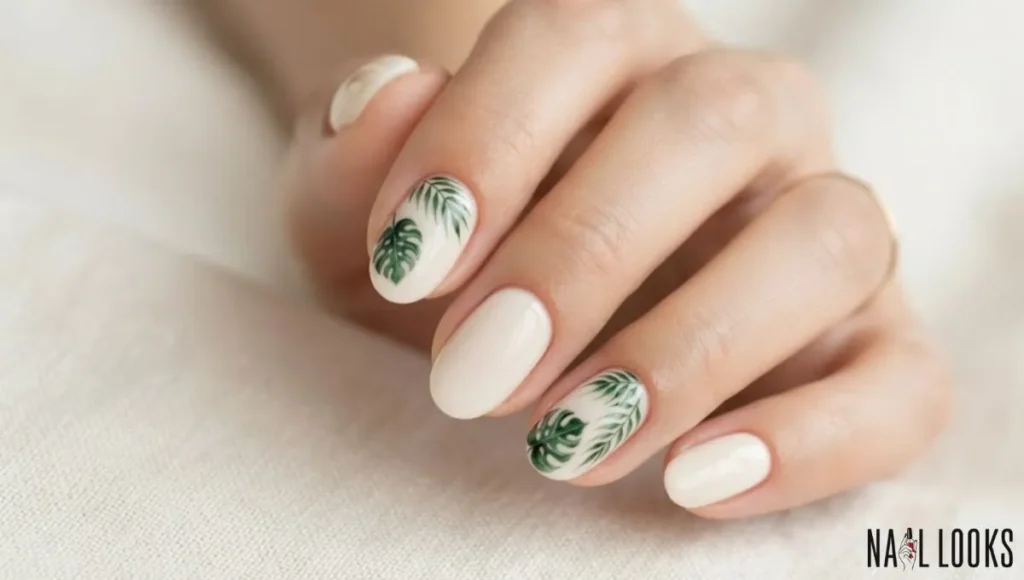 Tropical Leaf Nail Art