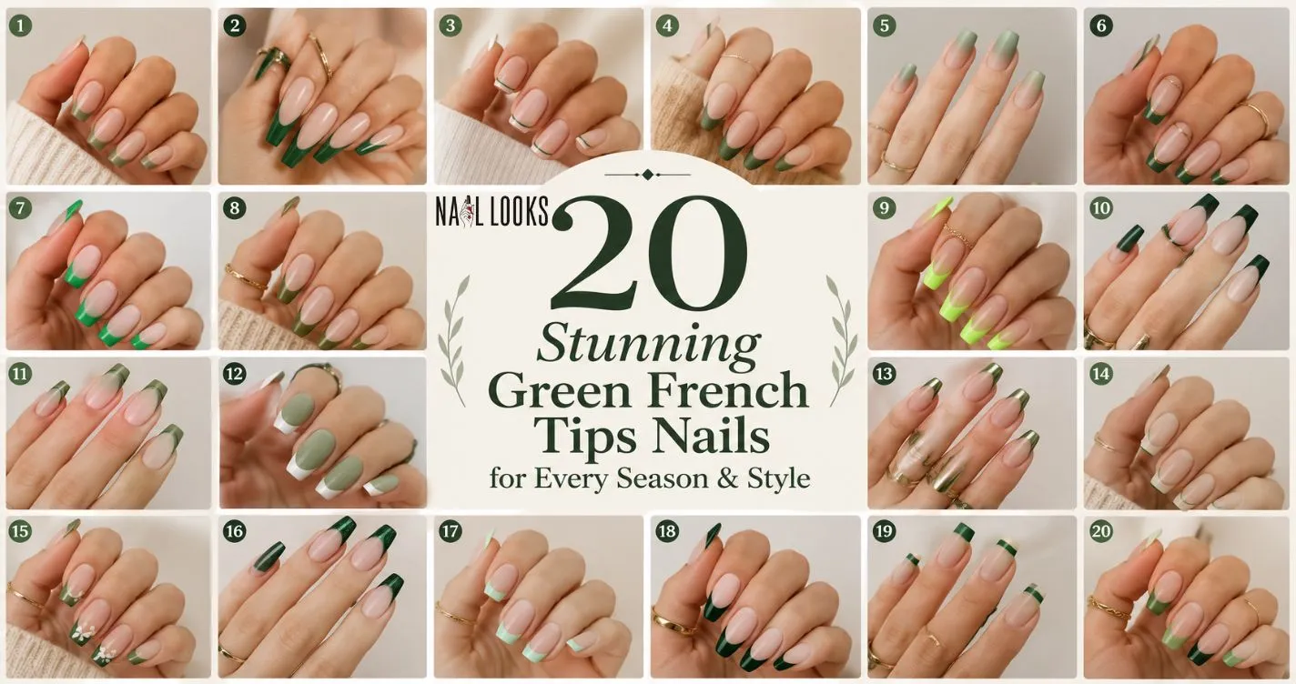 green french tips nails