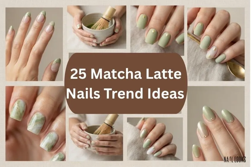 25 Matcha Latte Nails Trend Ideas
