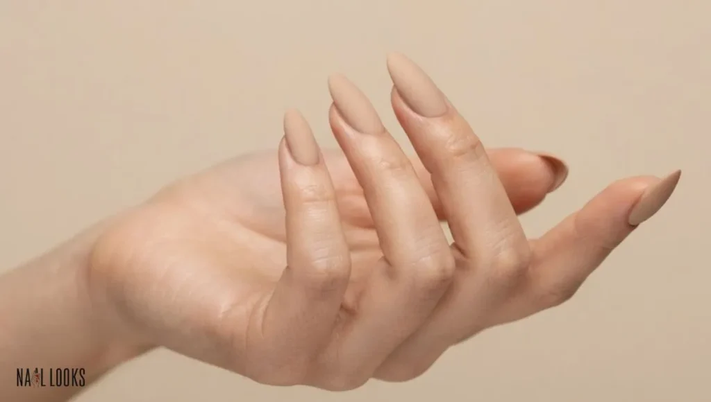 Beige Almond Nails