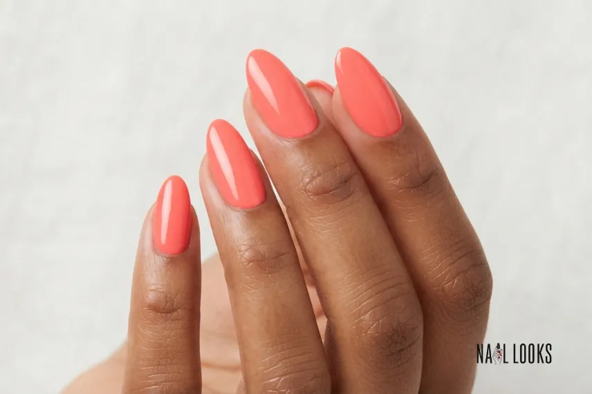 Bright Coral Nails