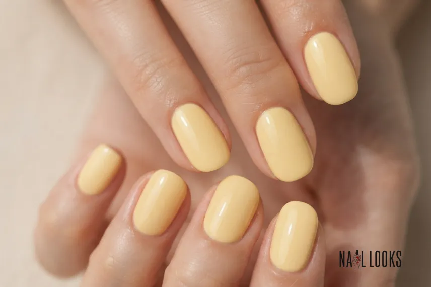 buttery yellow May nail color