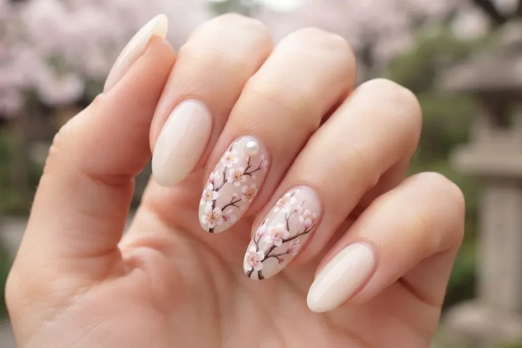 Cherry Blossom Wedding Nails