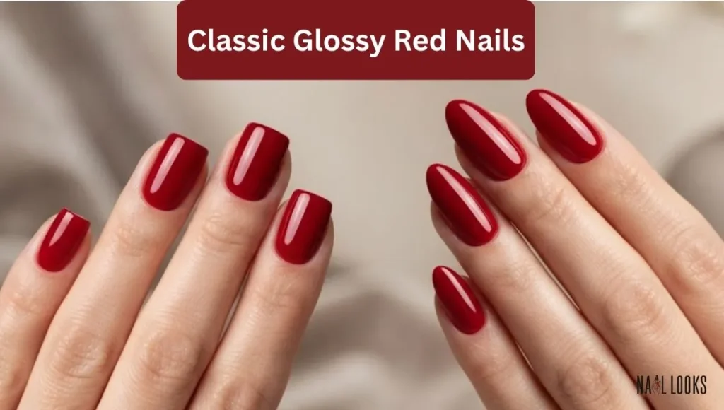 Classic Glossy Red Nails