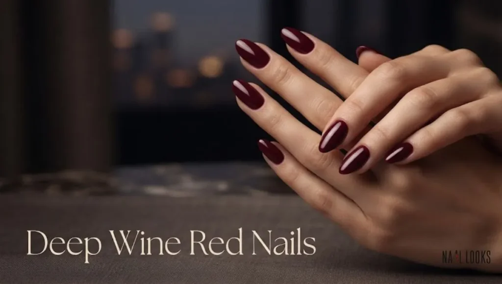 Deep Wine Red Nails