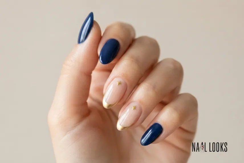 Graduation Nails With School Colors
