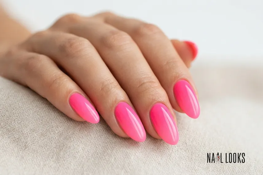 Hot Pink Ombre Nails