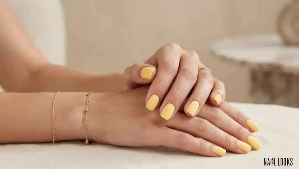 Matte Yellow Nails