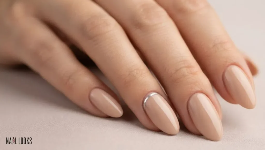 Minimalist Silver Detail Nails