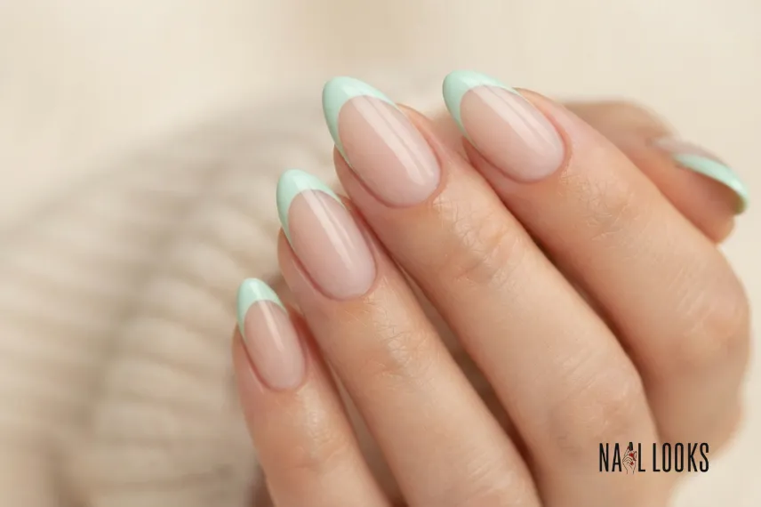 Mint Green French Tips