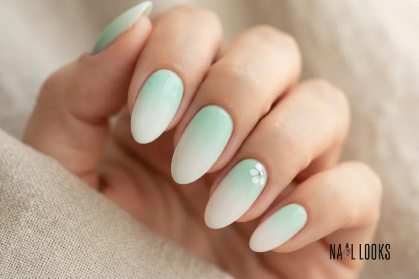 Mint Green Ombre With a Soft White Finish