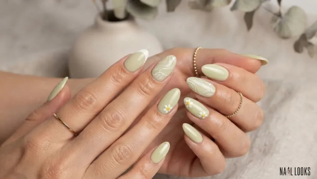 Mixed Pistachio Nail Art