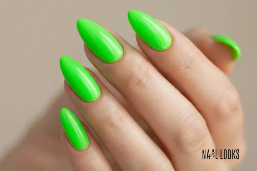 Neon Green Almond Nails