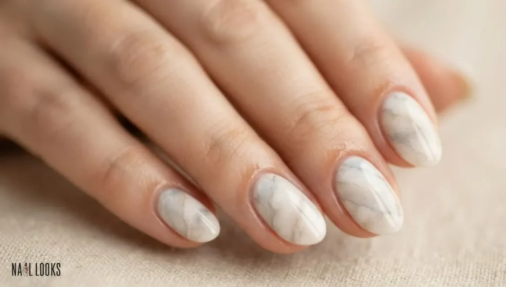 Neutral Marble Nails