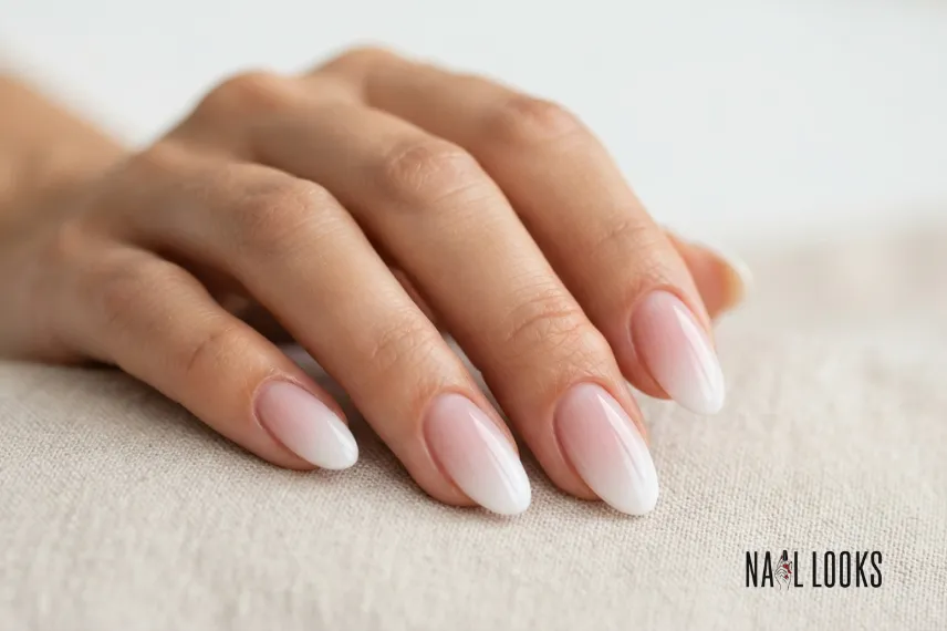 Pink French Ombre Nails