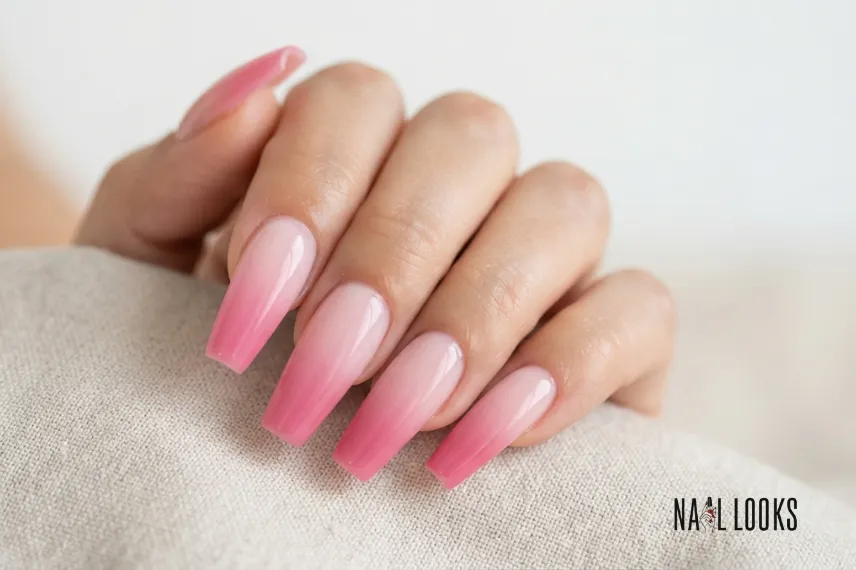 Pink Ombre Acrylic Nails