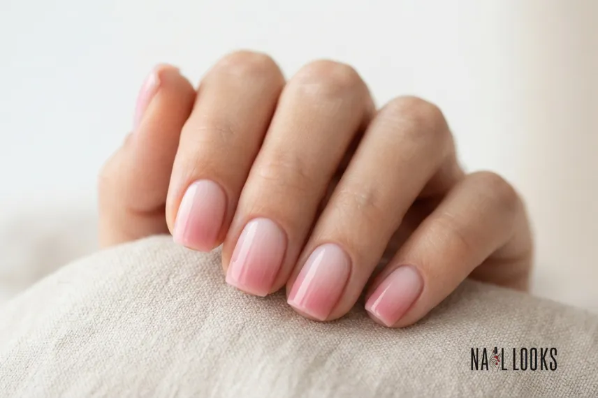 Pink Ombre Nails for Short Square Nails