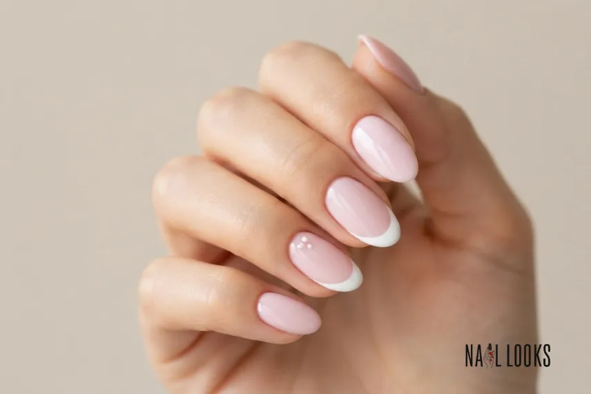 Pink and White Graduation Nails