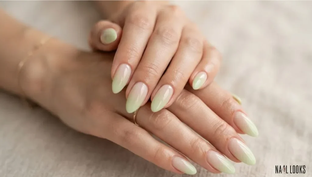 Pistachio Ombre Nails