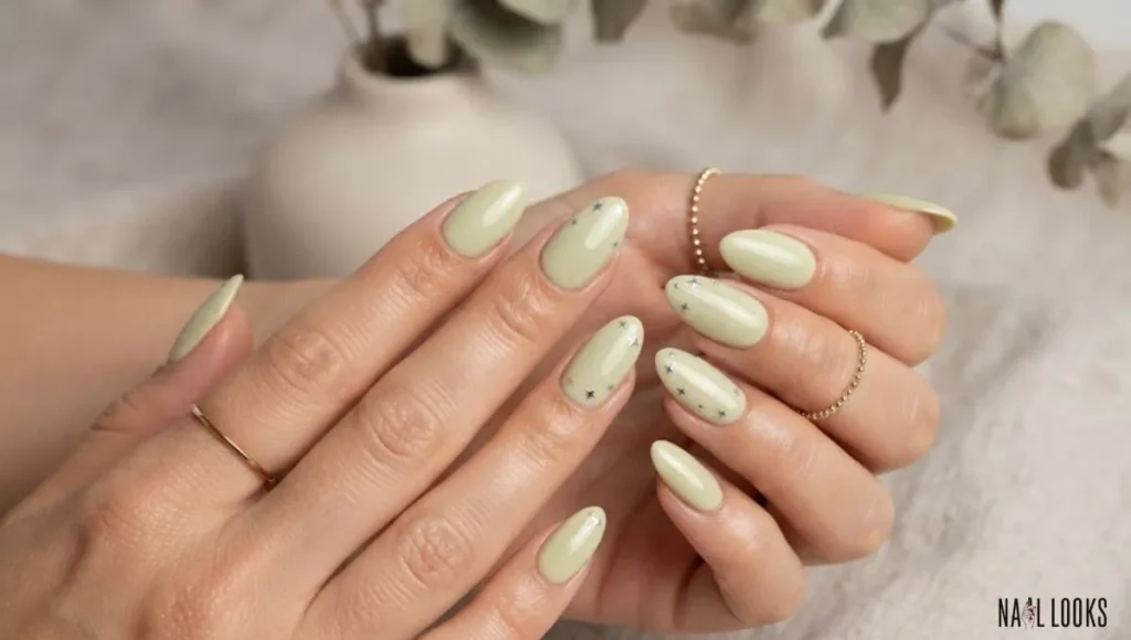 Pistachio With Silver Stars