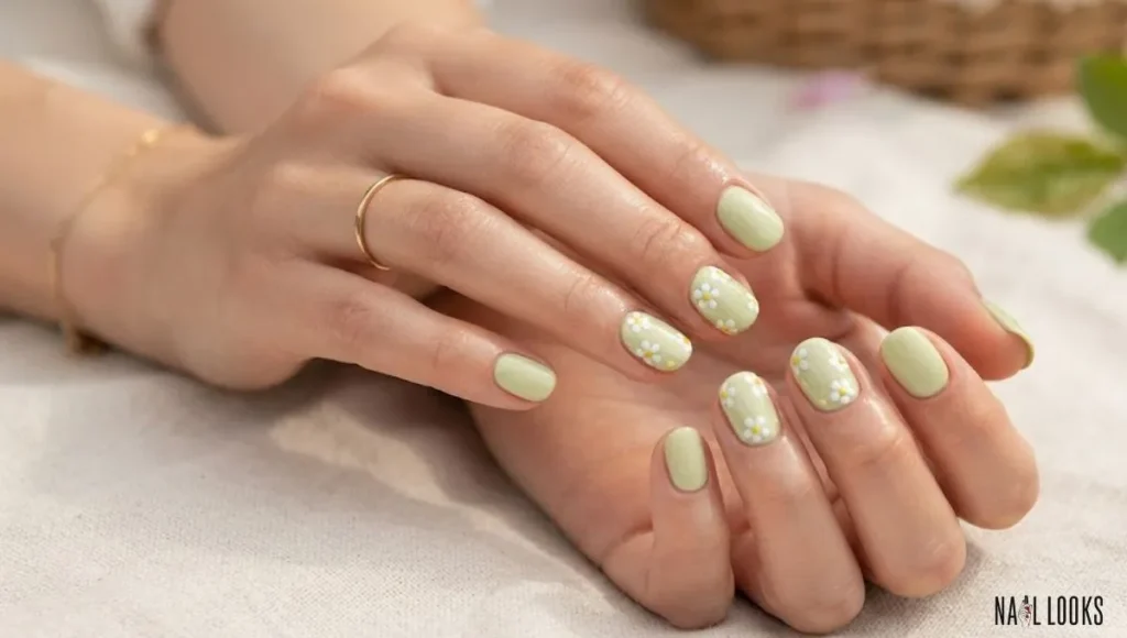 Pistachio With Tiny White Flowers