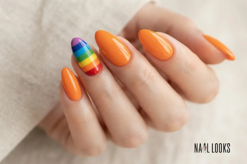 Pride Flag Accent Nails