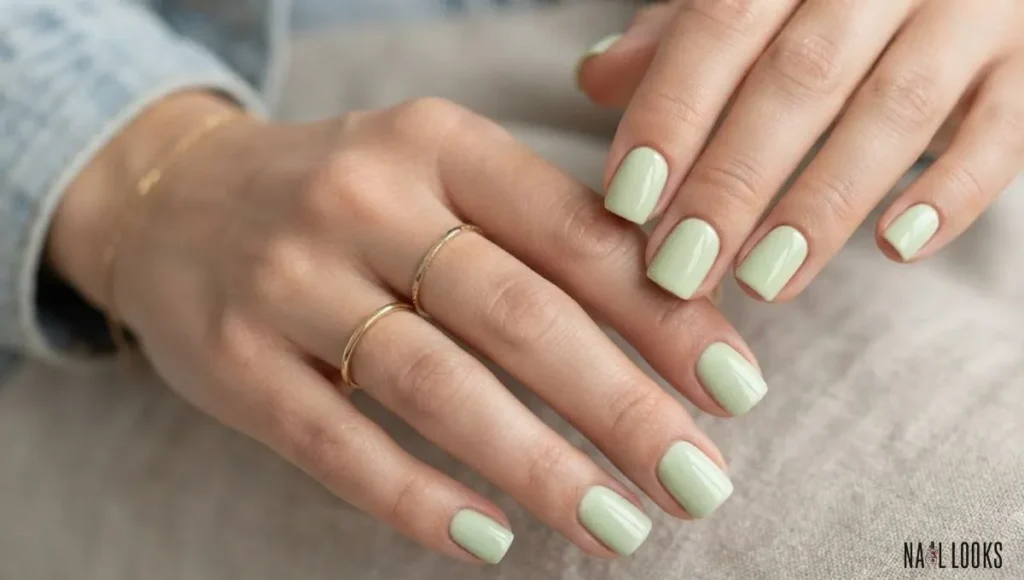 Short Square Pistachio Nails