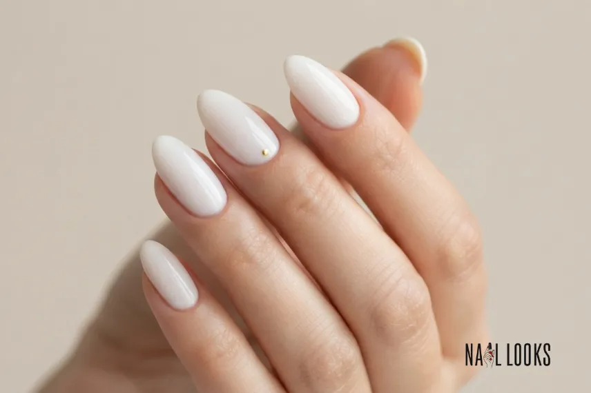 Simple White Graduation Nails