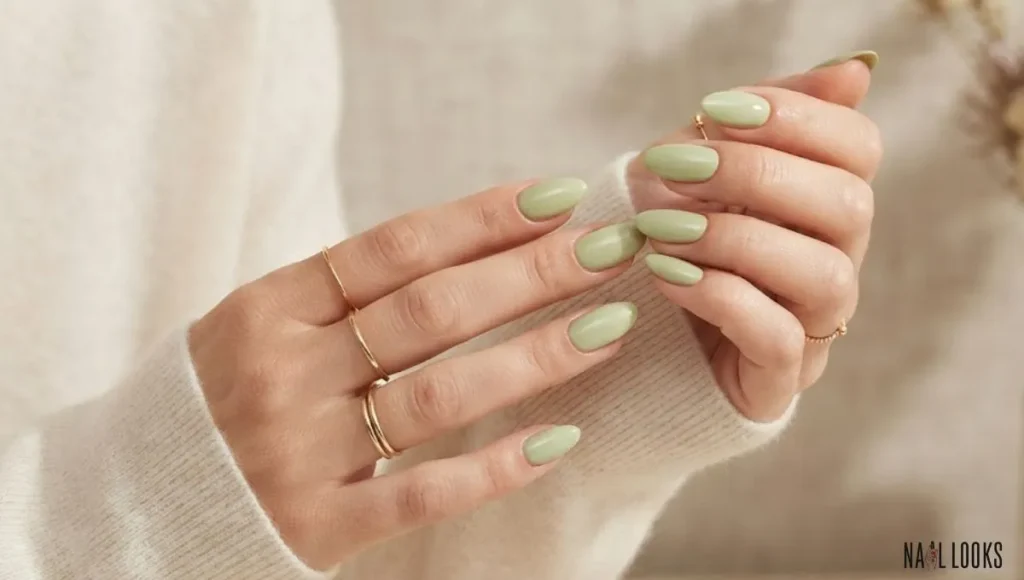 Soft Almond Pistachio Nails