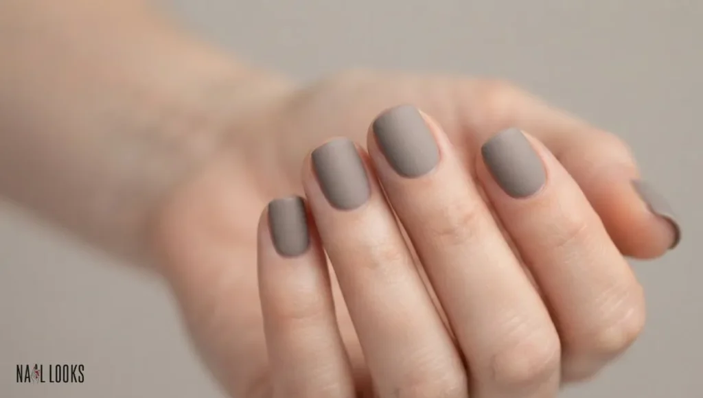 Soft Grey Nails