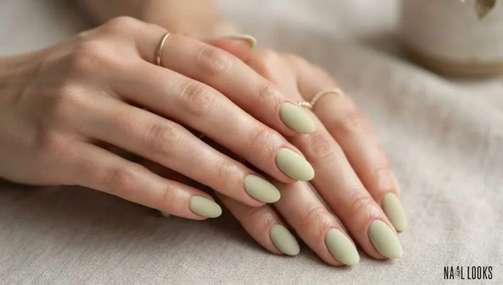  Soft Matte Pistachio Nails