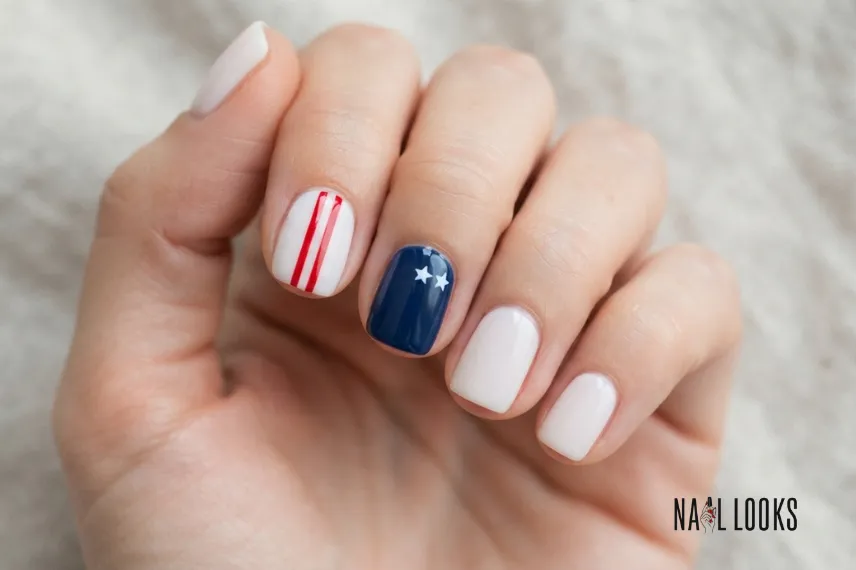 Stars and Stripes on Short Nails