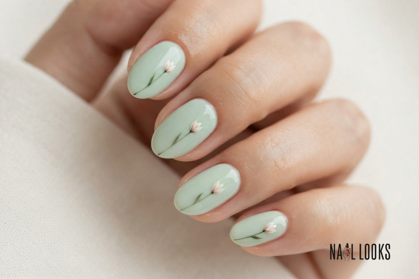 Tulips on a Soft Green Base
