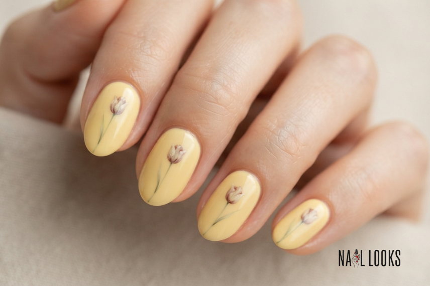 Vintage Tulip Nail Art