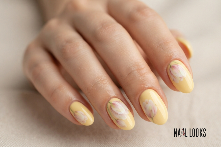 Watercolour Tulip Nails