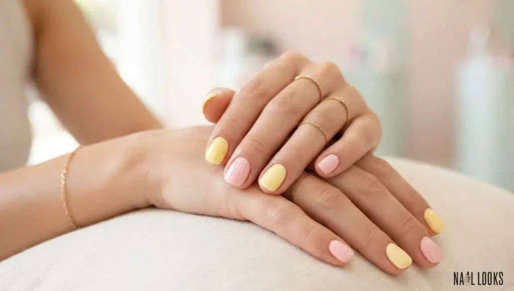 Yellow and Pink Summer Nails