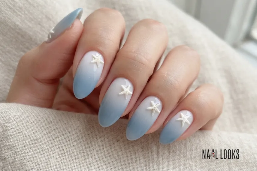 Almond Shape Ombre with Starfish
