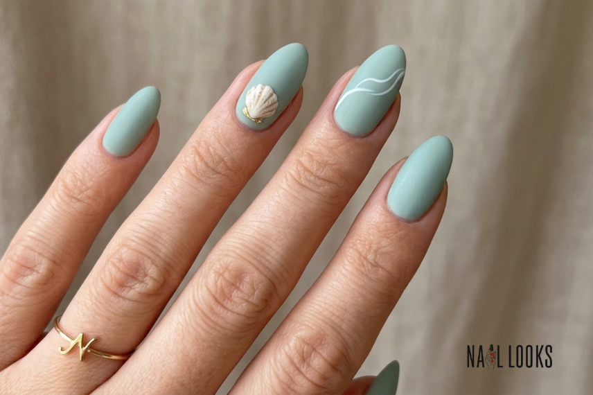 Seafoam green summer 2026 beach nails